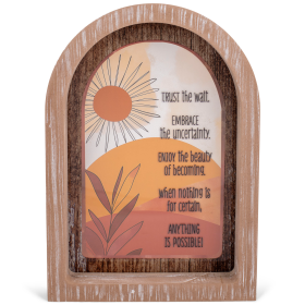 Framed Arch Trust The Wait White 9x13