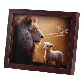 Framed Art Peace Harmony Lion Lamb