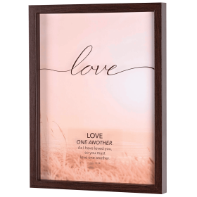 Framed Wall Art Love One Another Walnut