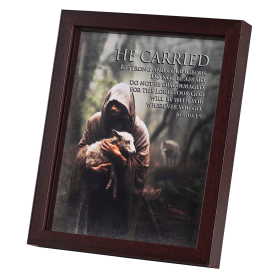 Framed Art 8x10 Lamb He Carried Josh1:9