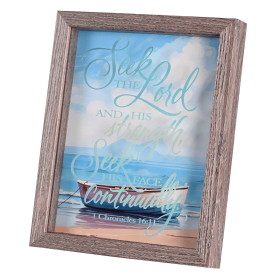 Framed Art Boat Scene Seek The Lord
