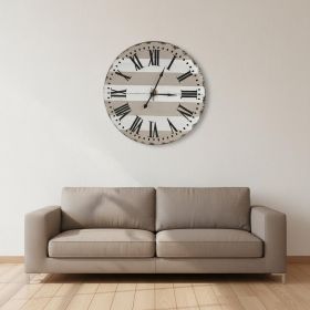 3" Gray And White Metal Analog Round Wall Clock
