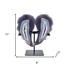 11" Gray Glass Crystal