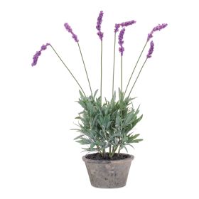 Set of Four 20" Purple Artificial In Round Ash Gray Concrete Pot