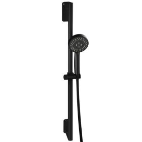 Stainless Steel Shower Set with Lengthened Shower Sliding Bar for Bathroom Black