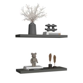 Belville Floating Shelves, 2 Shelves, 1.50" H (Color: Matt Gray)