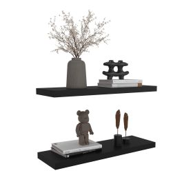 Belville Floating Shelves, 2 Shelves, 1.50" H (Color: Black)